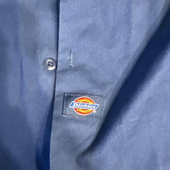 Dickies Shirt Mens 2XL Black Short Sleeve Work Button Front Twill Pockets - Picture 2 of 5